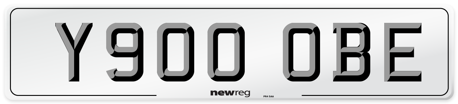 Y900 OBE Number Plate from New Reg